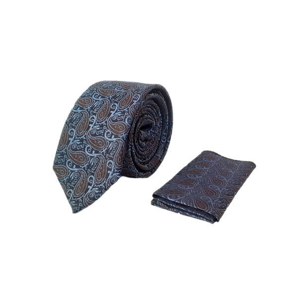 ست کراوات و دستمال جیب مردانه تی وی اف مدل نقشینه